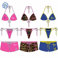 Maillots de bain micro mini pour femmes, string sexy transparent brillant