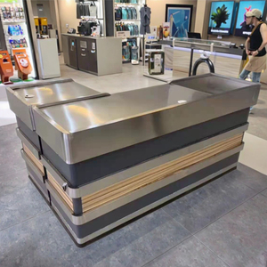 Mostrador de Caja Ecológico y Duradero para Supermercado, con 2 Compartimentos, 1100 mm de Profundidad y 850 mm de Altura - Product Image 4