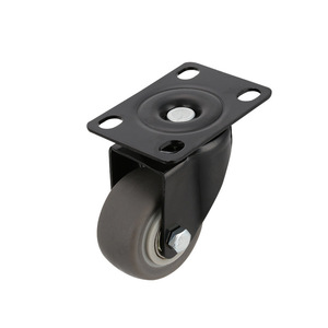 2 Inch Gold Diamond Tpr Flat Bottom Swivel <b>Caster</b> Black Rubber <b>Wheel</b> Silent Operation Bolt Hole Type - Product Image 4