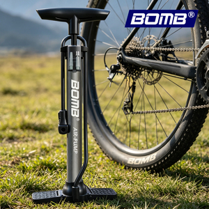BOMO ปั๊มลมตั้งพื้น 160 PSI ปั๊มลมจักรยานแรงดันสูงน้ำหนักเบาฐานพับได้ด้ามจับตามหลักสรีรศาสตร์สำหรับจักรยานเสือหมอบ MTB - Product Image 5