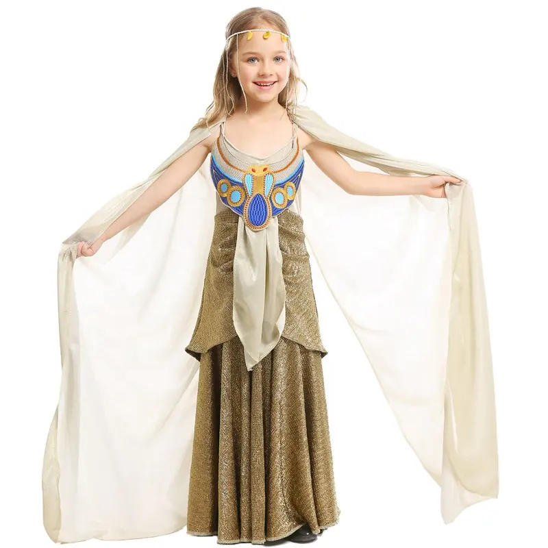 Egyptische Koningin Kids Jurk Cosplay Outfit Meisjes Oude Egypte Costume Party Fancy Dress