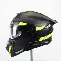 TOOP ABS Matériel Double Visière DOT Approbation Modulaire Led Feu Arrière Flip up Casque Compétition Moto Casque Casco