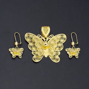 JXX Jewelry Multi Style Fashion Bridal Wedding Dubai 24K Plated <b>Gold</b> Big Pendant Necklace and <b>Earrings</b> Jewelry <b>Set</b> - Product Image 2