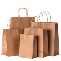 Sac en Papier Kraft de Différentes Couleurs avec Poignée, Vente en Gros pour Emballage Alimentaire