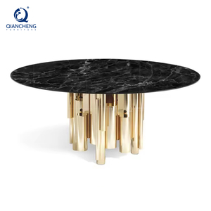 <span class=keywords><strong>Mesa</strong></span> De comedor De cristal con textura De agua De alto Material QIANCHENG, <span class=keywords><strong>Mesa</strong></span> De Jantar De <span class=keywords><strong>120</strong></span> ", mesas De comedor De moda pulidas Esstisch recubiertas - Product Image 4