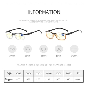Gafas de lectura de luz azul para leer, lentes de lectura antifocales, antibloqueo de luz azul, multienfoque, de uso lejano y casi Dual - Product Image 6
