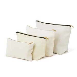 Factory Wholesale Organic Cotton Canvas <strong>Makeup</strong> Pouch <strong>Bag</strong> Travel Zipper DIY Canvas <strong>Brush</strong> Cosmetics Toiletry <strong>Bag</strong> with Custom Logo - Product Image 2