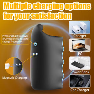 ألعاب جنسية للرجال كوب طائرة للتدريب على التحمل تطبيق الاستمناء الذكور 5 أصابع التنصت حشفة اهتزازية تدريب مدلك القضيب - Product Image 5