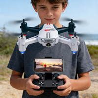 WGNRC V15 Quadricoptère RC Professionnel Pliable avec Contrôle WiFi 4 Axes, Caméra HD 4K WiFi, Jouet Quadricoptère RC Pliable