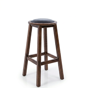 Scandinavian Wooden Modern PU <b>Leather</b> Swivel <b>Bar</b> <b>Stool</b> Counter Height Backless Seat Living Room Furniture for Cafe Kitchen Hotel - Product Image 1