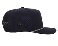 Gorras de golf con cuerda impermeables de ajuste seco de poliéster de 6 paneles para hombre con logotipo personalizado, gorras deportivas de Polo a prueba de agua con agujero para camiseta de golf