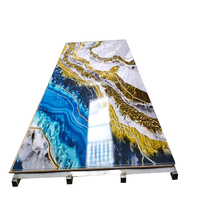 Panneaux composites modernes SPC décoration intérieure panneau mural en marbre bleu pvc UV