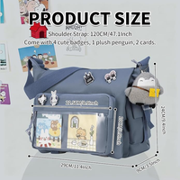 Sac à bandoulière Itabag personnalisé avec accessoires mignons, sac messager décontracté en nylon, sac à main léger, sac Ita
