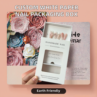 Boîte d'emballage de luxe personnalisée pour vernis à ongles et huiles, en carton blanc écologique avec logo, pelliculage mat, gaufrage et impression quadricolore pour cosmétiques