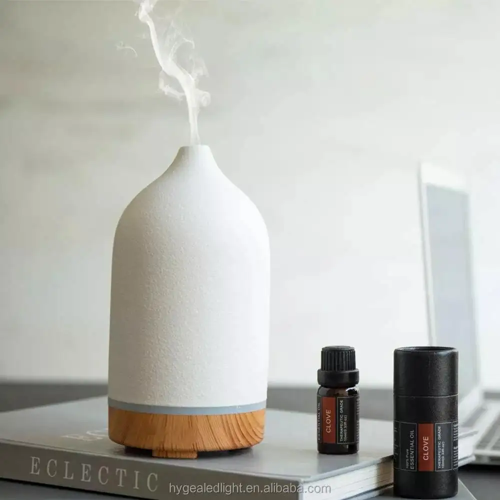 2022 Europe Hot Selling Air Humidifier OEM Ceramic Aroma Diffuser Painted Cover Elegant Stone Ultrasonic Essential Oil Diffuser
