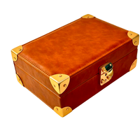 Boîte de rangement de luxe en cuir pour montres et bijoux - Verrouillable, couleur/taille personnalisable, logo client, fabriqué en Chine et au Guatemala