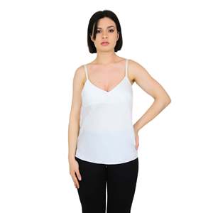 Haut sans manches blanc pour femme, col en V, léger, décontracté - Product Image 2