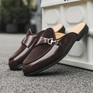 Mules en daim à enfiler pour hommes, confortables et classiques, pour l'été et l'automne, style demi-loafers décontractés, pointures 38-46 - Product Image 2