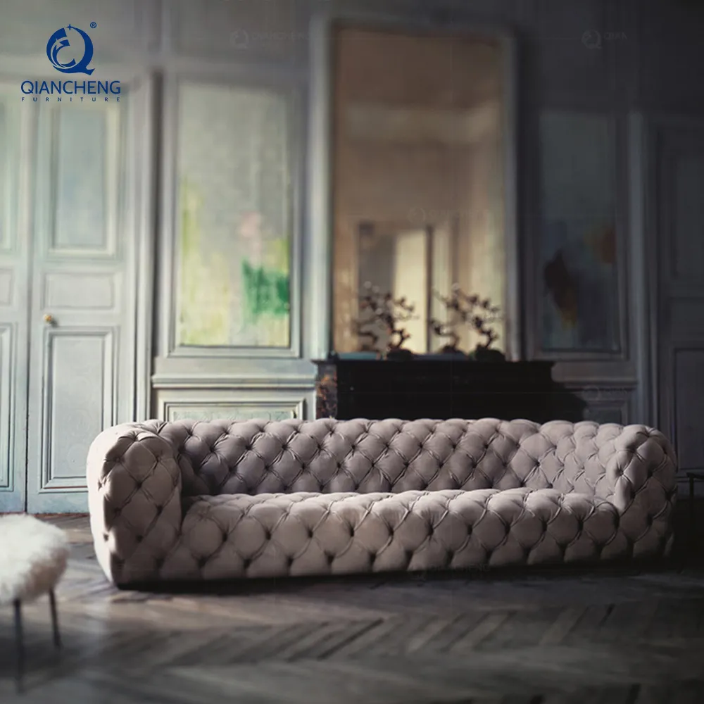 Pasokan pemasok emas set sofa hotel furnitur Italia desain baru sofa furnitur baja modern