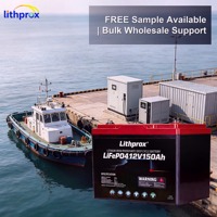 Batterie LiFePO4 12V 150AH Grade A Sèche 6000+ Cycles Cycle Profond Marine Bluetooth Smart BMS Terminal M8 CE RoHS IP67 OEM ODM