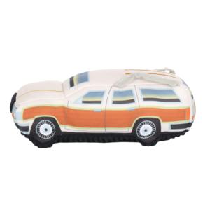 Poupée en peluche souple vintage en forme de voiture de surf Woodie, imprimé toile de break classique, jouet décoratif rembourré, souvenir de voyage à la plage - Product Image 1