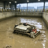 Robot de dragage intelligent sans drainage requis avec lumière LED pour travaux fluviaux intelligents