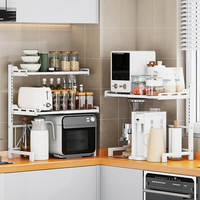 Nouvelle étagère de cuisine rétractable à double niveau en métal, écologique et durable, pour micro-ondes, cuiseurs à riz, friteuses à air et autres appareils