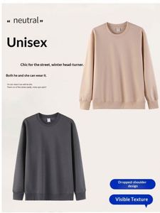 Sudadera con capucha de algodón de 320 gramos para hombre, de color liso, cuello redondo, ajuste holgado, puños con ribete, estilo casual - Product Image 5