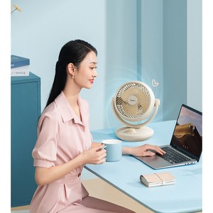 Ventilador de escritorio Midea de 12 pulgadas, color albaricoque, circulación de aire eléctrica para el hogar, dormitorio, ventilador de flujo axial alimentado por USB - Product Image 3
