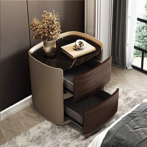 ชุดเฟอร์นิเจอร์ห้องนอนทันสมัย ตู้ข้างเตียงปรับระดับได้ 2 ลิ้นชัก ดีไซน์คลาสสิก แผงไม้ ดีไซน์มินิมอล เป็นมิตรกับสิ่งแวดล้อม - Product Image 2