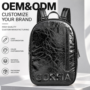 Sac à dos de mode pour homme OEM en cuir PU, sac à dos de voyage décontracté, sac à bandoulière léger, production sur mesure - Product Image 1