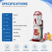 Máquina automática de granizados de 12L con condensador de cobre puro y evaporador de acero inoxidable 304, máquina para hacer cócteles congelados, 220V 110V