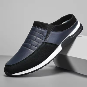 Breathable Casual PU Leather Men's <b>Half</b> Slippers <b>Slip</b> on Flat Sandals for Spring Autumn Summer Shoes - Product Image 4