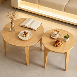 Modern Wooden Coffee <b>Table</b> Set Minimalist Nesting Design Living Room Furniture - Product Image 1