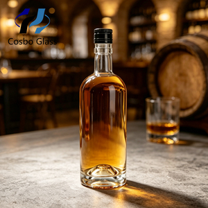 Klare Glasflasche 500ml 750ml Whiskey XO Glasflasche 700ml 750ml Wodka Gin Likör Spirituosen Glasflasche mit Schraubverschlüssen - Product Image 3