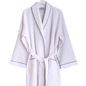 Waffle bianco <span class=keywords><strong>accappatoio</strong></span> 100% cotone scialle colletto hotel spa waffle <span class=keywords><strong>accappatoio</strong></span> per <span class=keywords><strong>uomo</strong></span> e donna <span class=keywords><strong>accappatoio</strong></span> hotel di lusso - Product Image 3