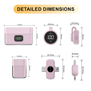 Professional 2-in-1 mini S30 wireless lavalier microphone with charging <b>case</b> and LED display screen, suitable for smartphones - Product Image 4