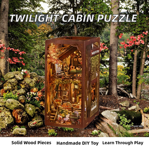 Cabane en bois Twilight : Jouet éducatif DIY à assembler, blocs de construction, <span class=keywords><strong>puzzle</strong></span> tridimensionnel, modèle de maison, cadeau - Product Image 2