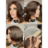 Perruques en cheveux humains SHY Medical, base en soie, dentelle frontale, ligne de cheveux personnalisée, remplacement capillaire pour femmes, marque privée