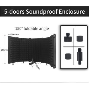 Panel <span class=keywords><strong>de</strong></span> Grabación Vocal Plegable y Ajustable, Absorbente <span class=keywords><strong>de</strong></span> <span class=keywords><strong>Sonido</strong></span>, Aislamiento Acústico Portátil, Protector <span class=keywords><strong>de</strong></span> Micrófono, <span class=keywords><strong>Placa</strong></span> Insonorizante - Product Image 5