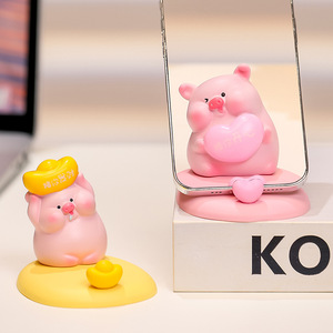 Soporte para teléfono con forma de cerdito, de resina, antideslizante, adorno de escritorio para decoración de oficina - Product Image 4