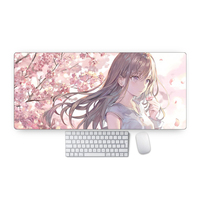 Pas cher prix personnalisé grand clavier d'ordinateur Anime Sexy filles Image tapis de bureau épaissi bord de verrouillage en caoutchouc tapis de souris de jeu