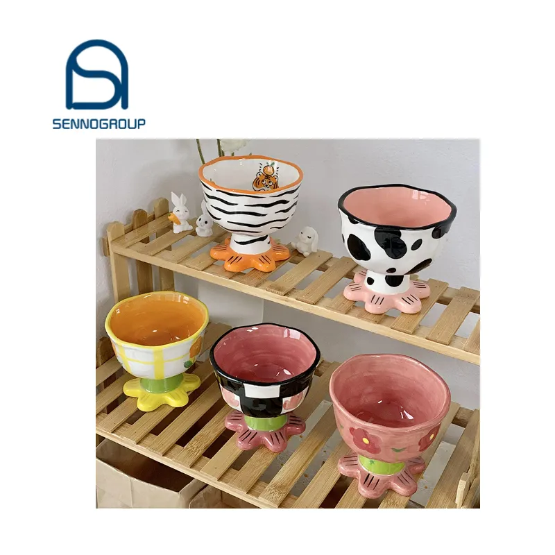 Керамические чаши, корейские керамические чашки ручной работы в форме цветка, чашки для десерта, мороженого, Детские чаши для риса