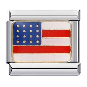 Abalorios Modulares de Acero Inoxidable con Forma de Bandera para Pulseras Italianas DIY, Regalo Unisex, Verano 2024 - Product Image 2