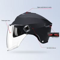 Casque Demi-Face Unisexe en ABS à Double Visière, Neuf, Protection Solaire pour Motos, Vente en Gros Usine AD