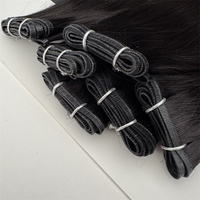 22 pouces noir Remy pour Genius trame Extensions de cheveux 100% cheveux humains Super Double extrémités dessinées Machine Double trame Extensions de cheveux