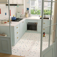 Carreaux de sol en céramique mosaïque colorés, surface émaillée antidérapante, 300x300mm, épaisseur 10mm, design contemporain pour salle de bain