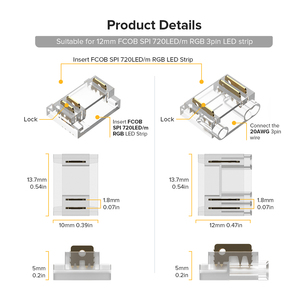 5PIN 6PIN <span class=keywords><strong>5050</strong></span> RGBW 3PIN 4PIN WS2811 WS2815 Conector de tira de LED sin soldadura transparente FCOB COB Gapless - Product Image 5