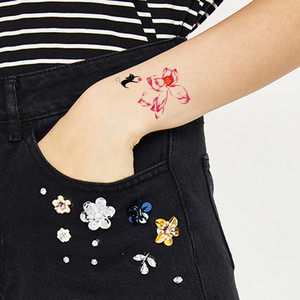 Autocollant de tatouage temporaire Semi-Permanent imperméable à l'eau, fleur de Rose à la mode pour filles et femmes, 2023 - Product Image 2