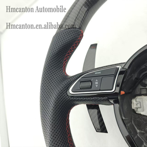 Volante Deportivo de Fibra de Carbono Perforada con Franja Roja Superior para Audi A3 A4L A5 A6L A7 Q3 Q5, el Más Popular - Product Image 3